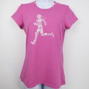 Nike Shirt Women's Small Pink Short Sleeve Running The Human Race FITDRI Tee